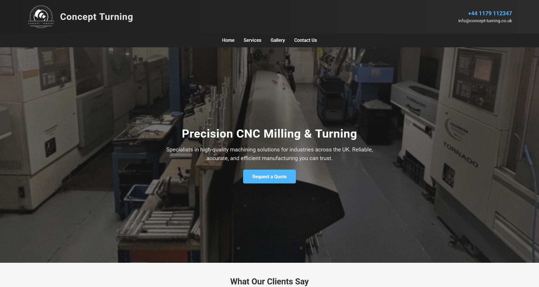 concept-turning.co.uk site, client project by ObsoleteDev